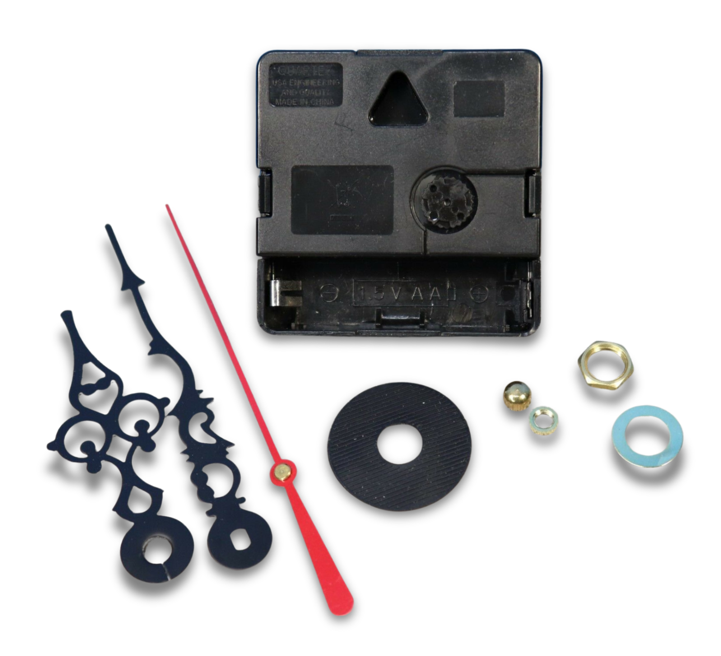 Howard Miller 354643 quartz clock movement with 12 mm shaft  with hands and mounting hardware