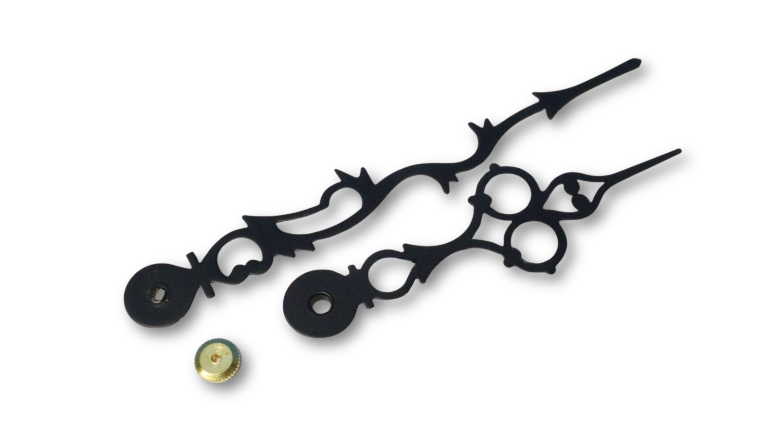 Howard Miller grandfather mechanical clock hands 4 3/4 inch serpentine style with brass hand nut