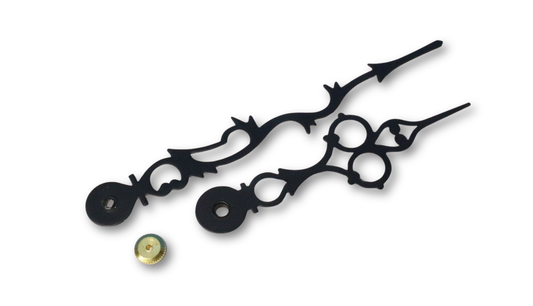 Howard Miller grandfather mechanical clock hands 4 3/4 inch serpentine style with brass hand nut