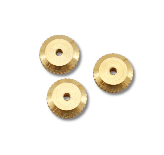 10mm brass Kieninger grandfather clock hand nuts 3 pack for mechanical movements