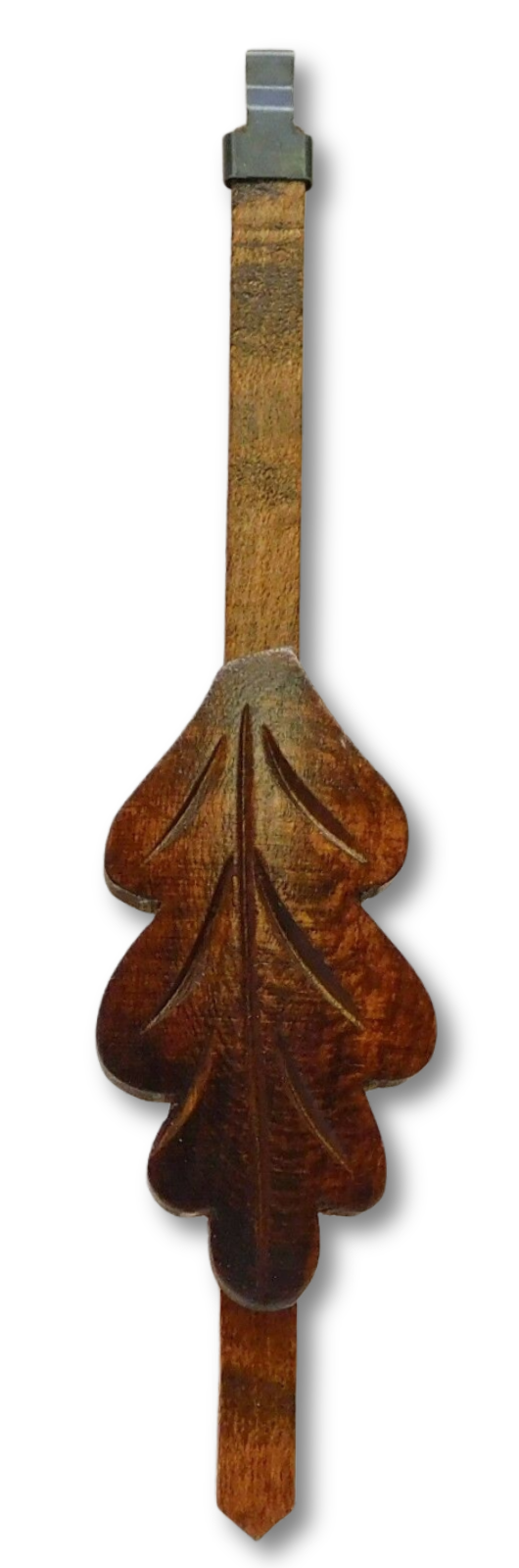 German-made oak leaf cuckoo clock pendulum for 1-day 30-hour cuckoo clocks with adjustable timekeeping slider and brown finish