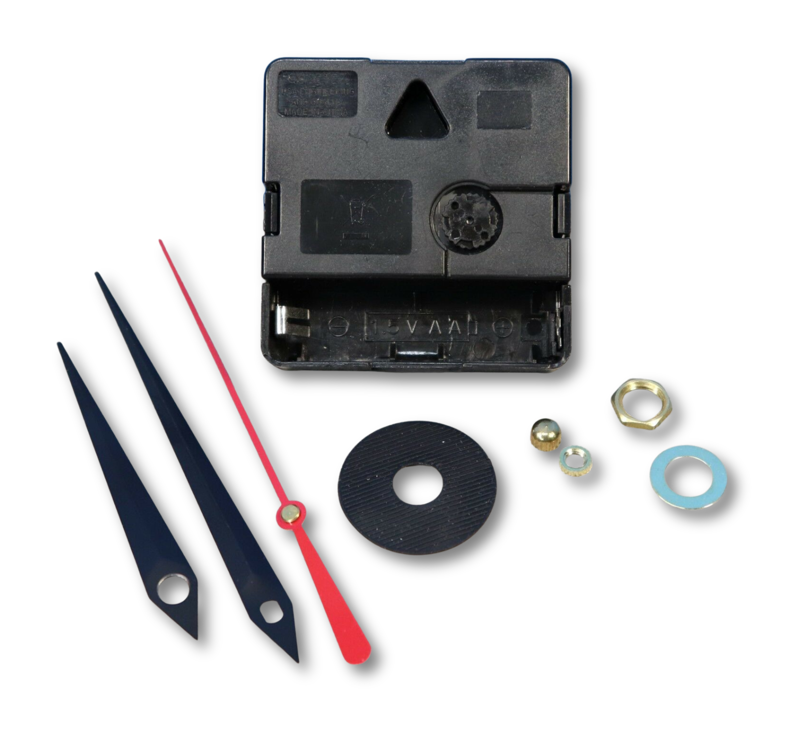 Quartex Q-80 quartz battery clock movement with 7/8 inch shaft and sword hands