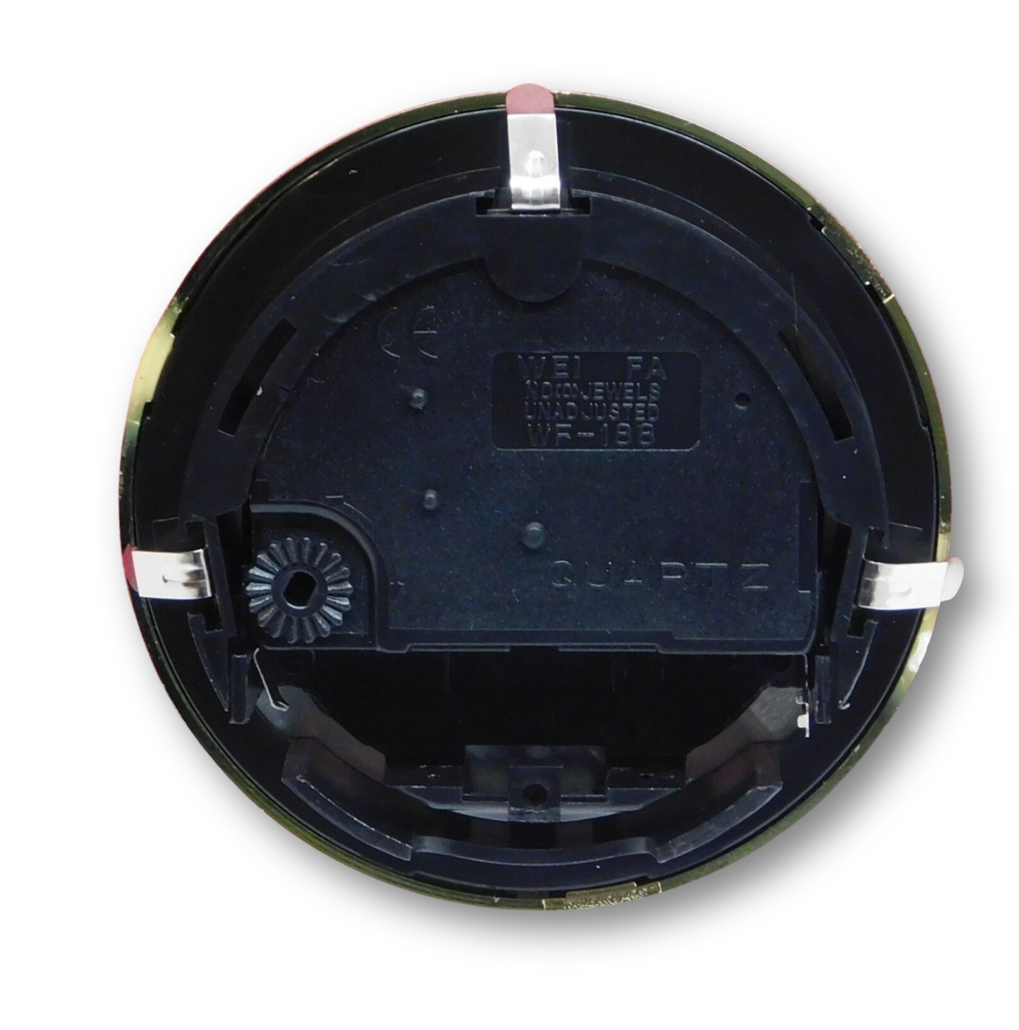 2 3/4 inch quartz clock insert with cream Roman dial, black spade hands, and gold bezel – GIR2.75 fit-up movement