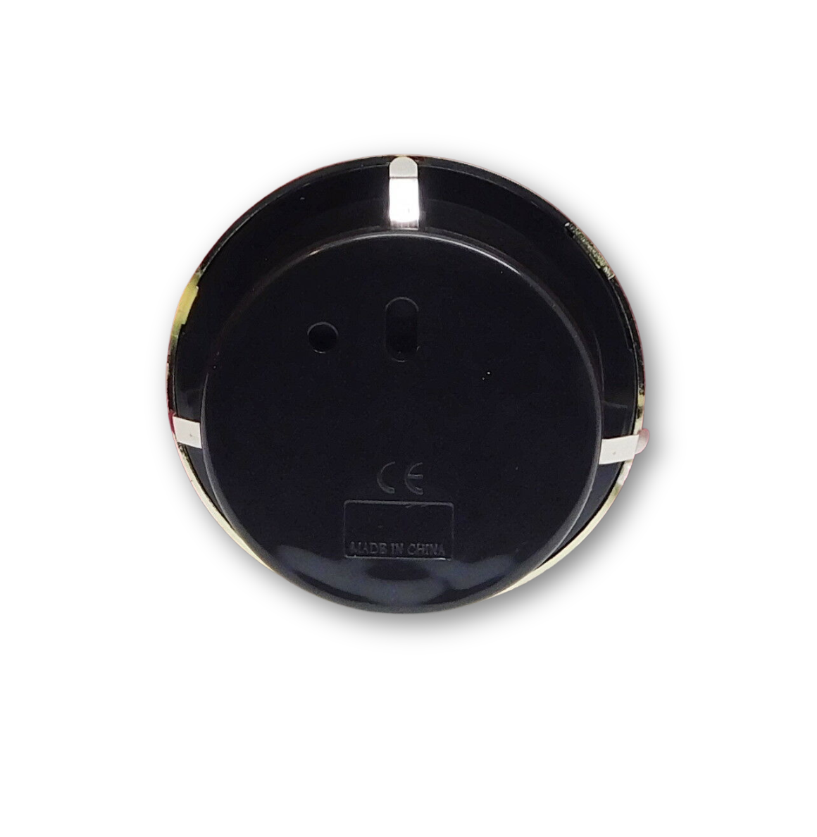 2 3/4-inch quartz insert fit-up clock movement with white Arabic dial, black spade hands, and silver bezel (SWA2.75)
