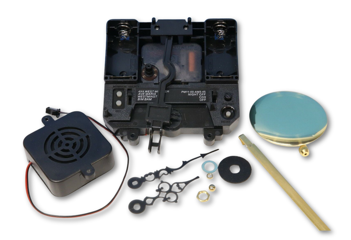 Triple Chime Quartz Clock Movement Kit w/ Pendulum - Tubular Bell