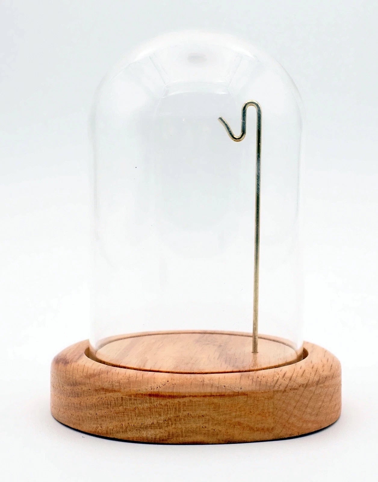 Pocket Watch Display Dome - Natural Satin Wood Base – 3" x 4"