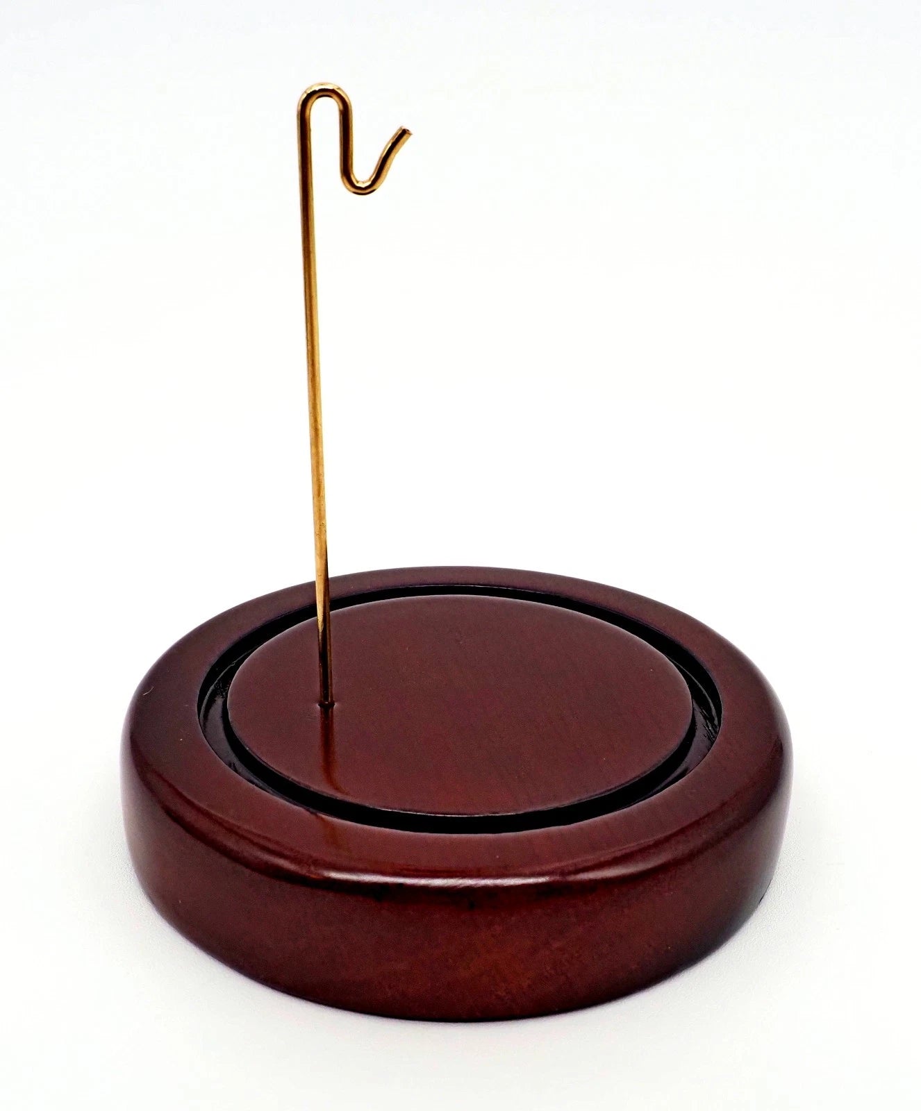 Pocket Watch Display Dome -  Dark Brown Wood Base – 3" x 4"