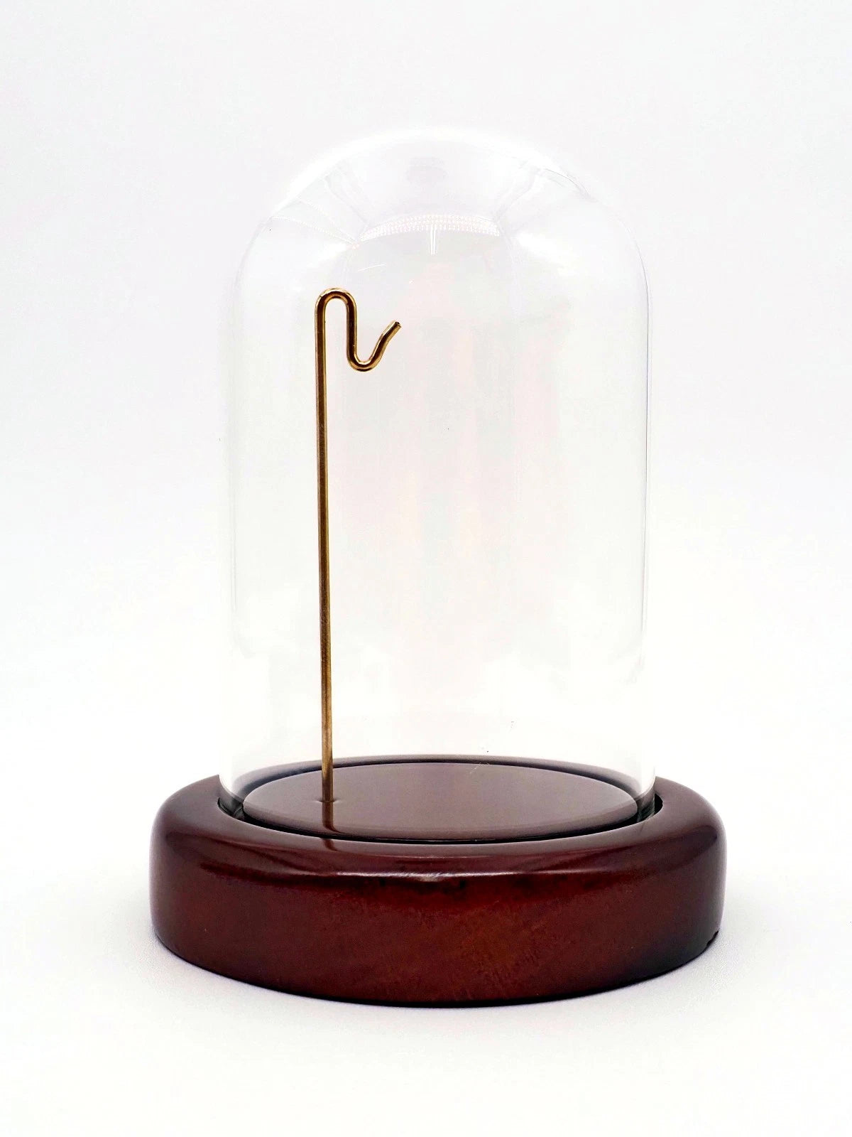 Pocket Watch Display Dome -  Dark Brown Wood Base – 3" x 4"
