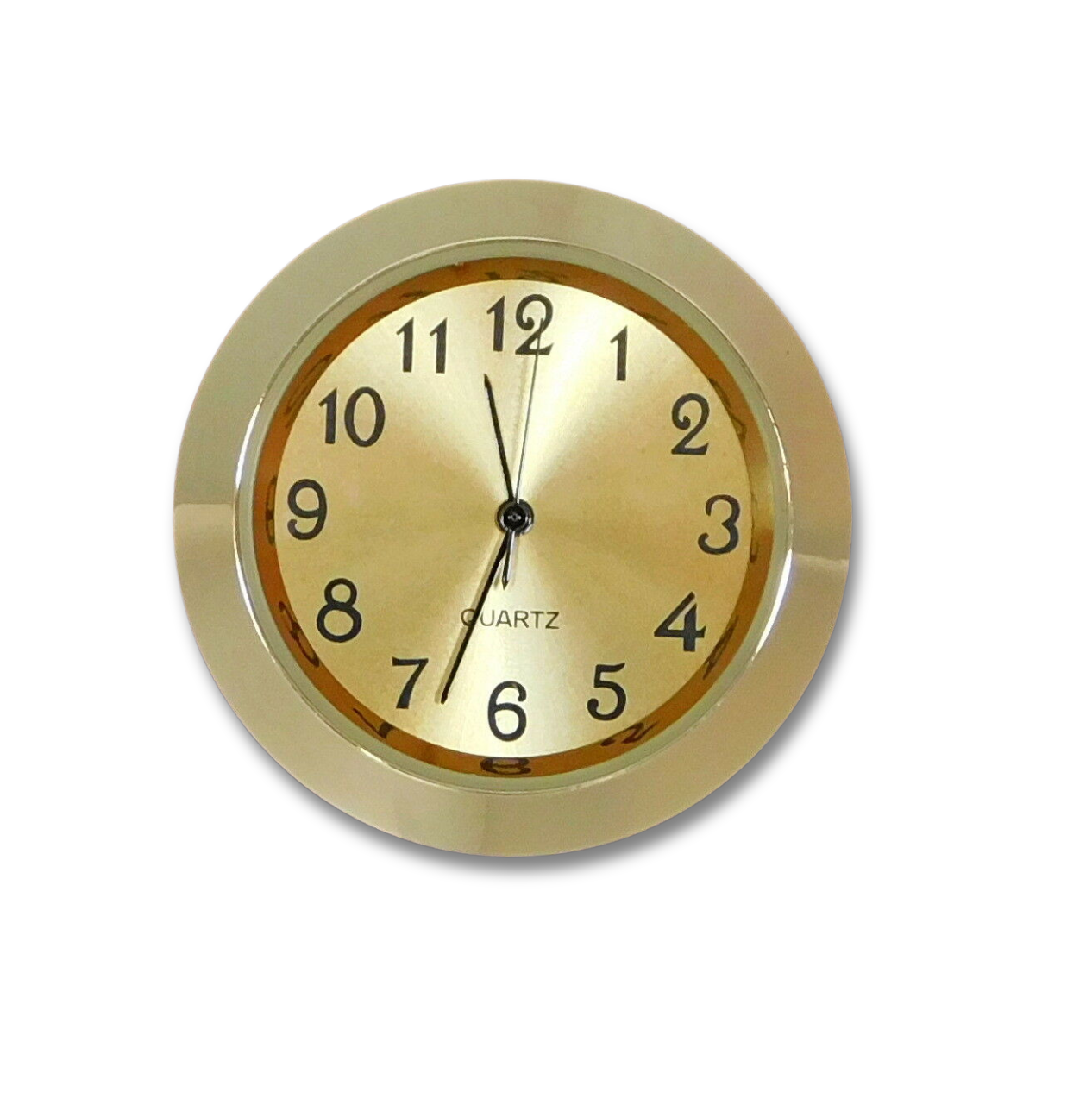 Seiko PC21 Quartz Insert Fit-Up Clock Movement – 1 7/16" Gold Arabic Dial (37GGA)