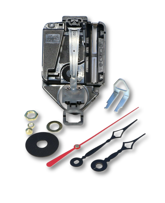 Takane mini quartz pendulum clock movement with Eli Terry hands, USA-made replacement clock movement