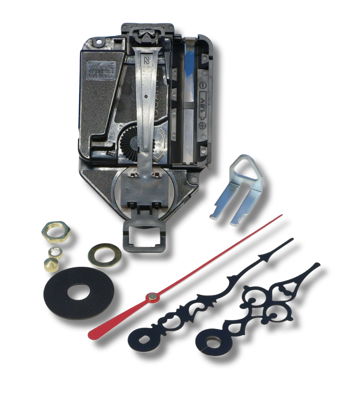 Takane mini quartz battery pendulum clock movement with serpentine hands