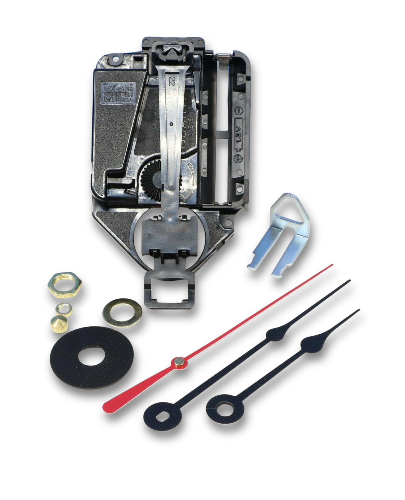 Takane mini quartz battery pendulum clock movement with spade hands