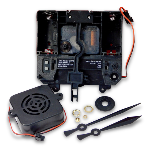 Triple chime quartz pendulum clock movement with tubular bell sound and sword hands