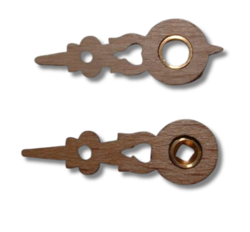 unfinished wood cuckoo clock hands for 70mm dial with brass bushing Regula Hubert Herr