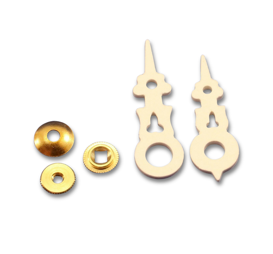 white cuckoo clock hands for Regula movement 60mm dial with brass hardware