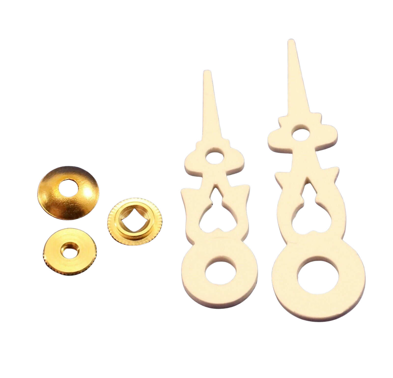 white cuckoo clock hands for Regula movement fits 80mm dial with brass hardware