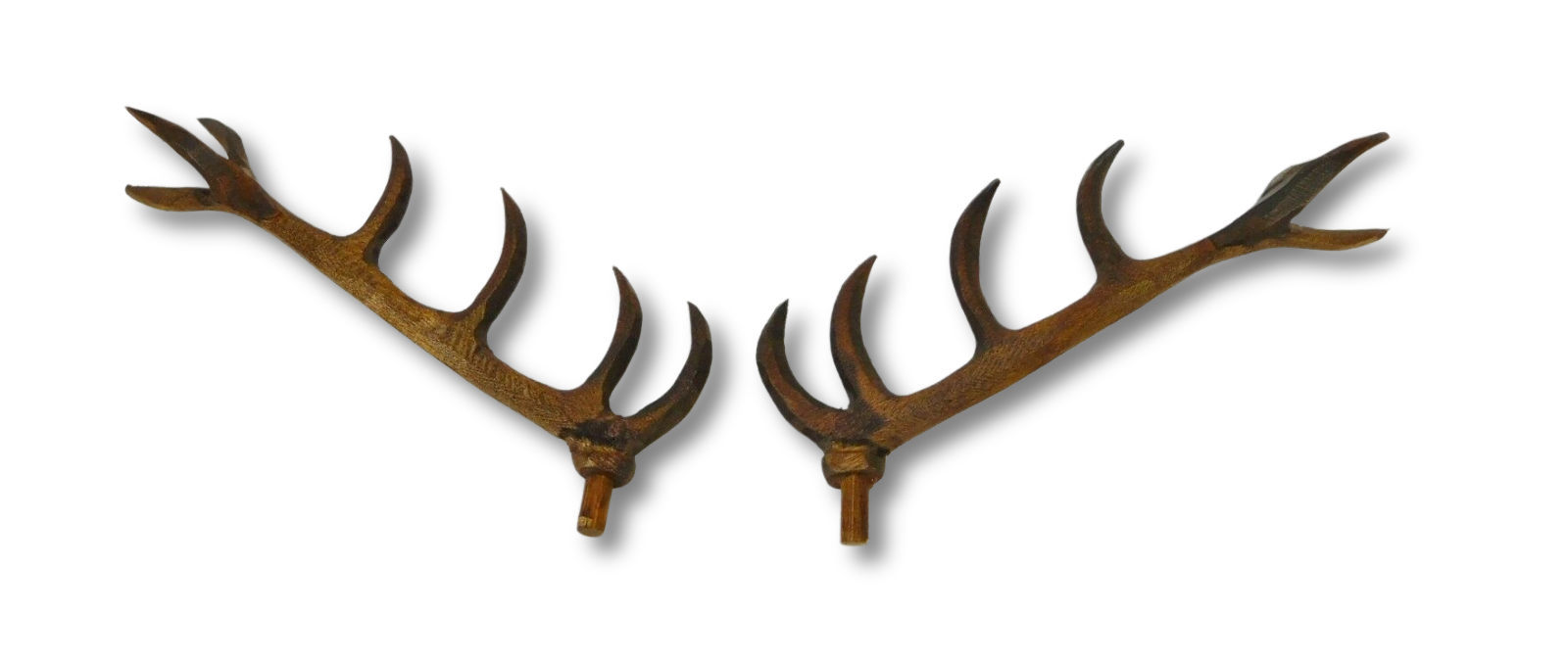 4 inch hand carved wooden deer antlers for hunter style cuckoo clock