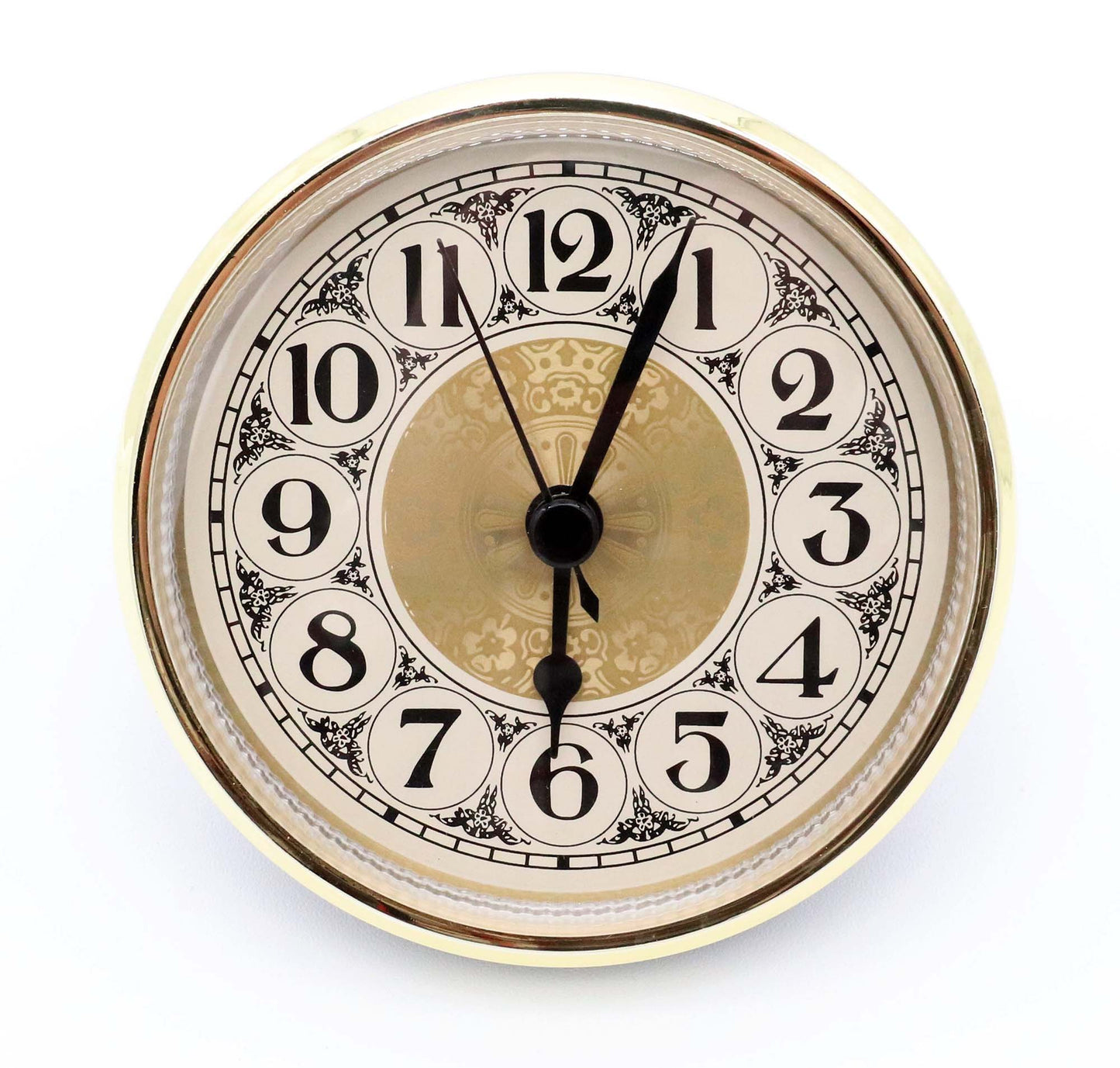 2.75 inch quartz fit-up clock insert with cream Arabic dial