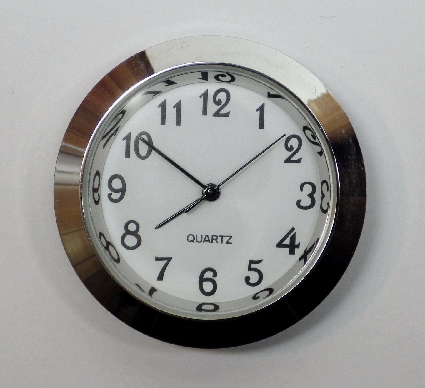 Seiko Insert Fit-Up Clock Movement Quartz 1 7/16" Silver w/ White Dial