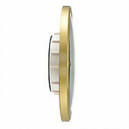 4 1/4 inch quartz insert fit-up clock movement with ivory Roman dial, black spade hands, and gold aluminum bezel