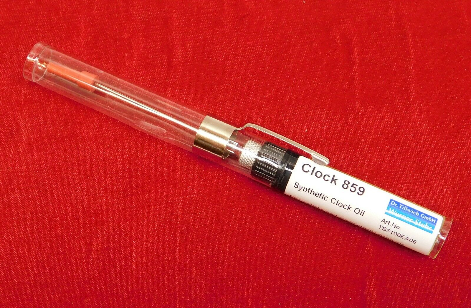 Etsyntha synthetic clock oil with dropper. High quality oil for mechanical clock movements.