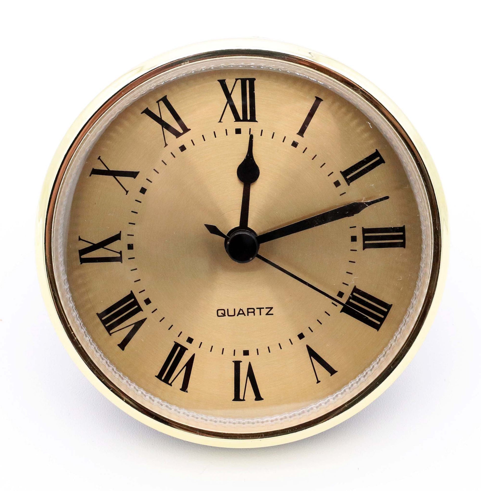 3.5 inch gold quartz fit-up clock insert with Roman dial