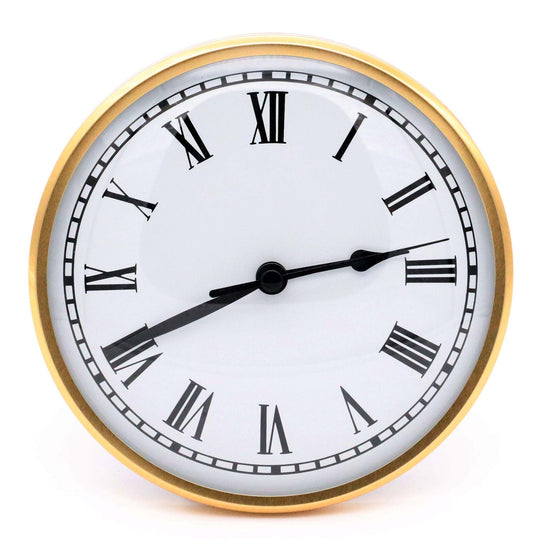 4 1/4" Quartz Insert Fit-Up Clock Movement 108 mm White Roman Dial GWR4.25
