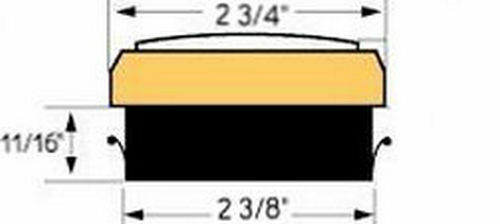 2-3/4 inch quartz fit-up clock insert with white Roman dial, gold bezel, and black spade hands, model GWR2.75