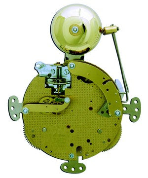 Hermle 130-080 mechanical wall and mantel clock movement with half-hour strike, spring drive, and balance wheel escapement