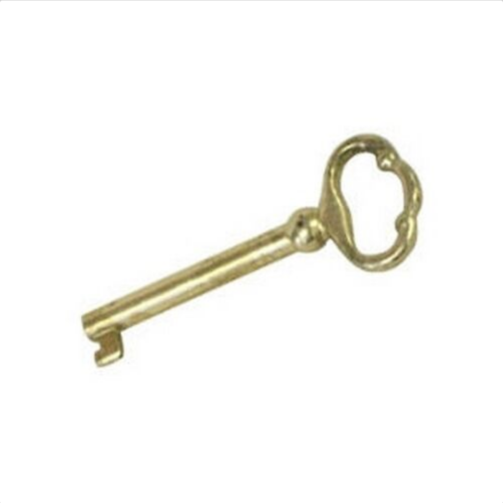 Brass-finish Howard Miller grandfather clock door key compatible with Ridgeway, Sligh, Trend, and Pearl clocks
