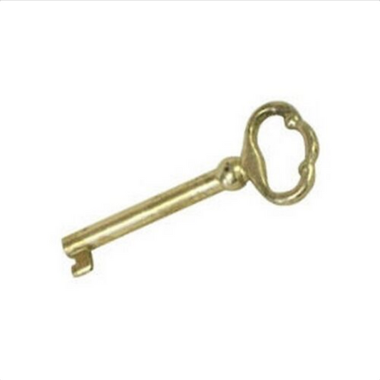 Brass-finish Howard Miller grandfather clock door key compatible with Ridgeway, Sligh, Trend, and Pearl clocks