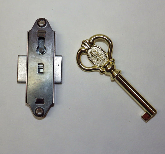 Howard Miller Grandfather Clock Door Lock & Key Set Narrow Polished Brass