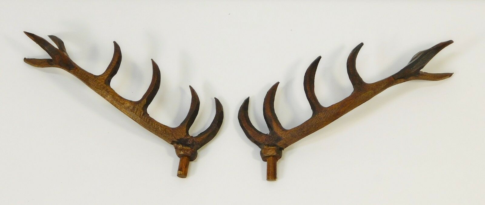 4 inch hand carved wooden deer antlers for hunter style cuckoo clock
